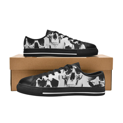 WOMEN'S Cc Grey Skull Art Canvas Y2K Shoes