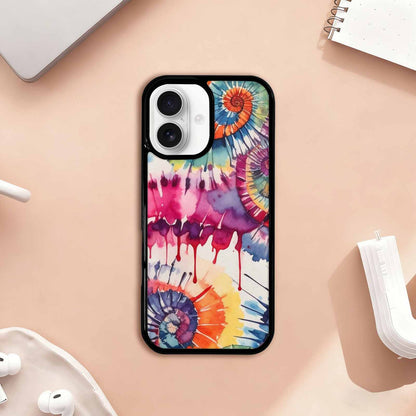 iPhone 17 Case — Tie Dye Swirls Black Tie Dye, Custom Art Phone Cover