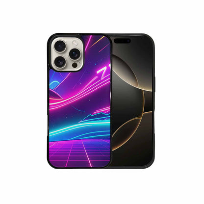 iPhone 16 Pro Max Case — 1980s Neon Cartoon Art Pattern, Custom Phone Case