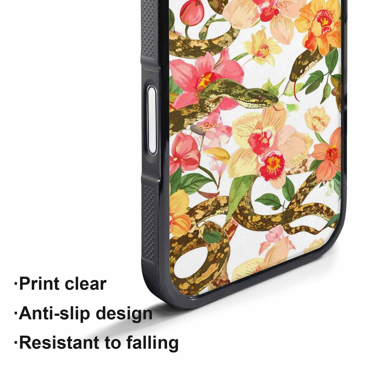 iPhone 17 Pro Case — Snakes Print Floral Seamless Pattern Floral, Custom Designed Case Cover