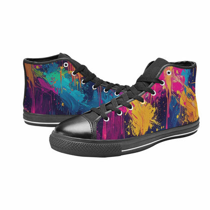 WOMEN'S Paint Splatter High Top Canvas Dreamcore Custom Sneakers