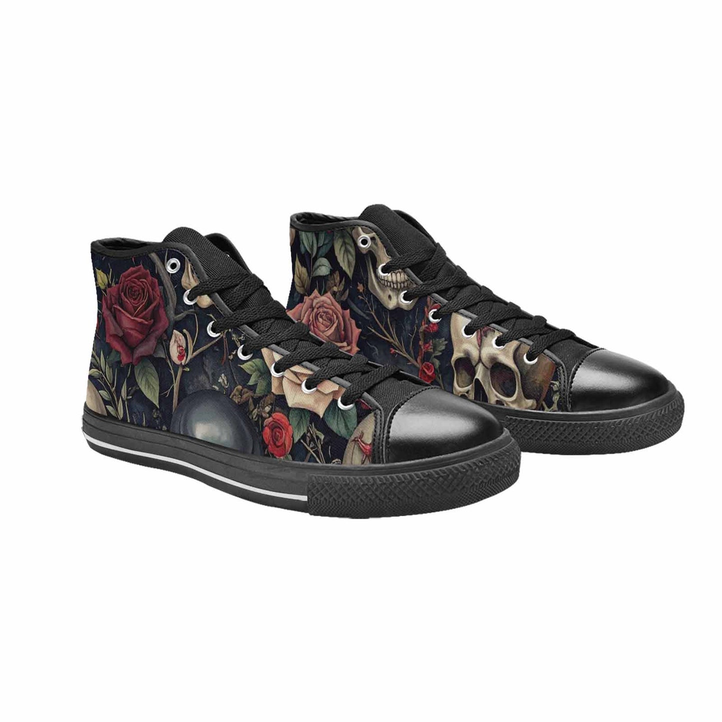 MEN'S Skulls - Roses High Top Canvas Vivid Shoes