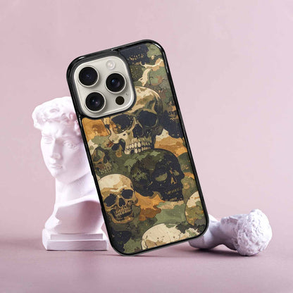 iPhone 16 Pro Case — Military Camo Skull, Customized Protective Case