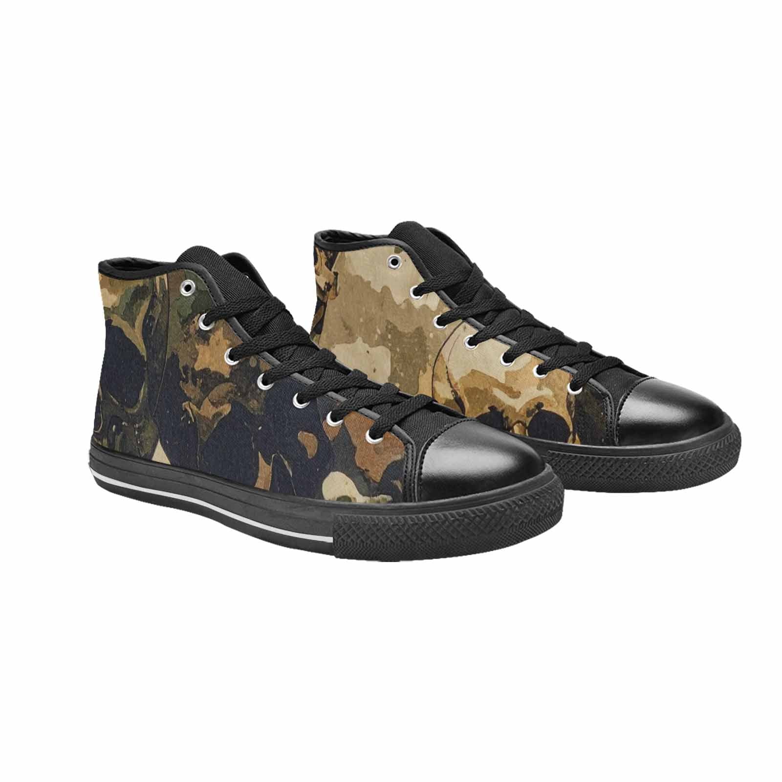 WOMEN'S Military Camo Skull High Top Canvas Dreamcore Custom Sneakers