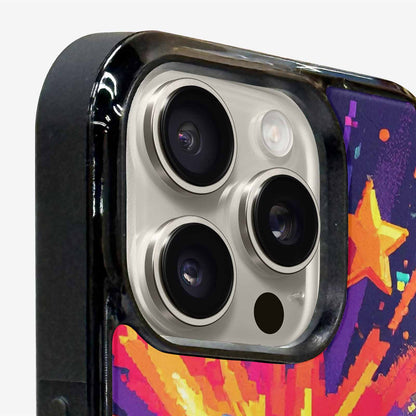 iPhone 16 Pro Case — Pixel Art 8 Bit Burst Pattern, Custom Print Case Cover