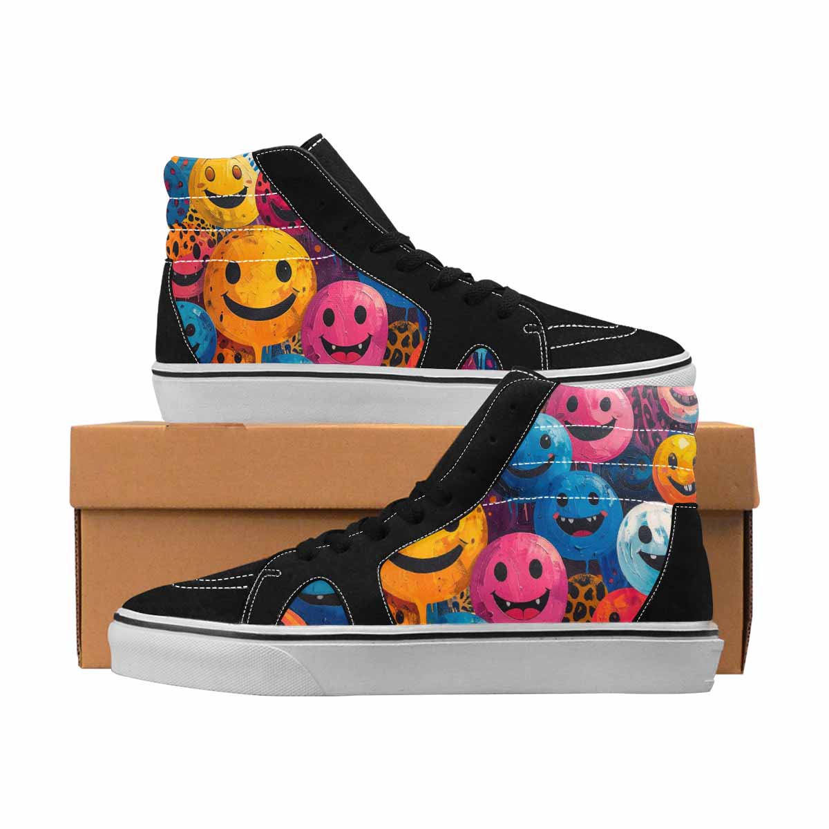 MEN'S Leopard High Top Canvas Wearable Art Wallpaper Art Custom Printed Shoes