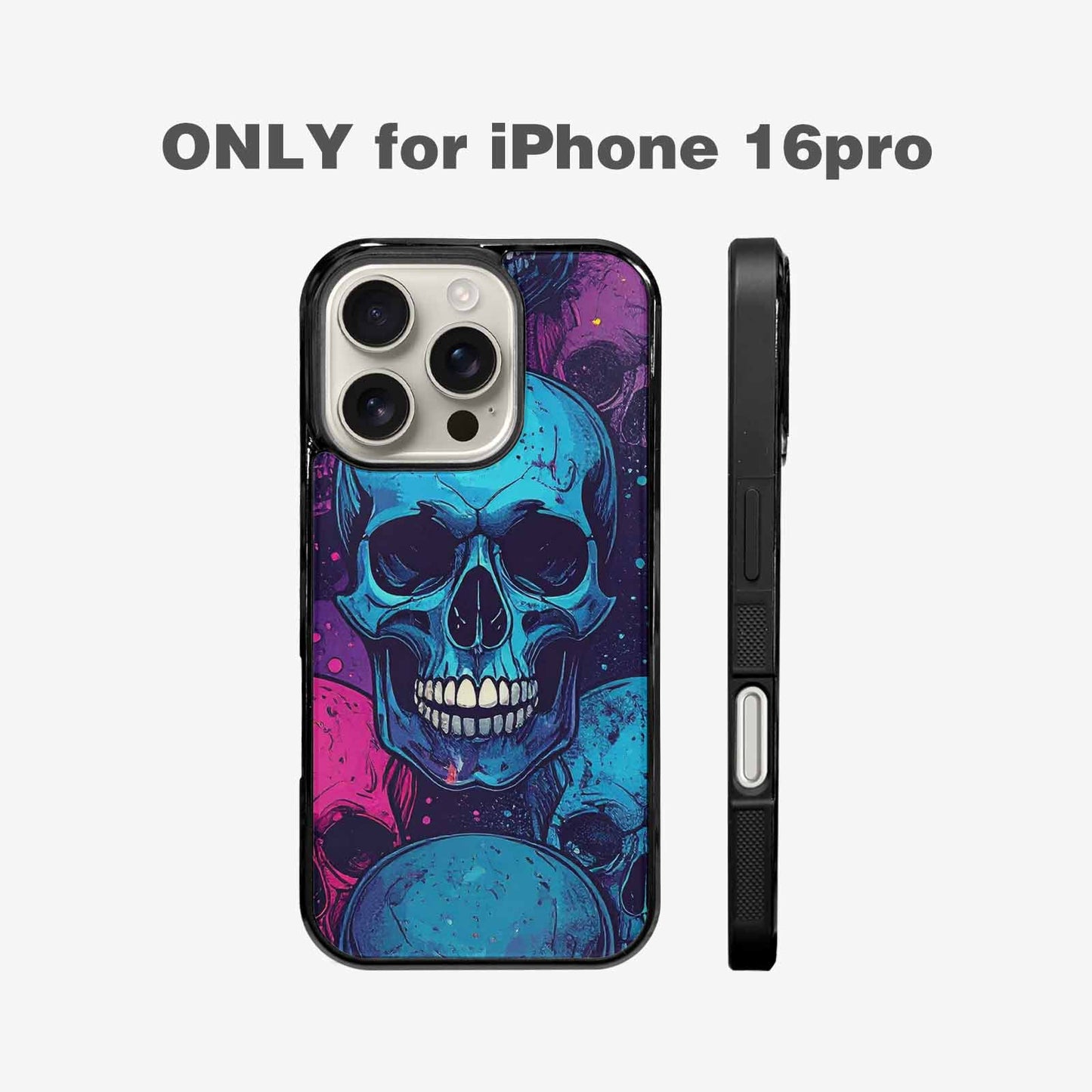 iPhone 16 Pro Case — Skulls Splatter Comic Custom, Original Design Phone Case