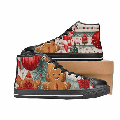 WOMEN'S Christmas Holly Snowflake High Top Canvas Y2K Sneakers