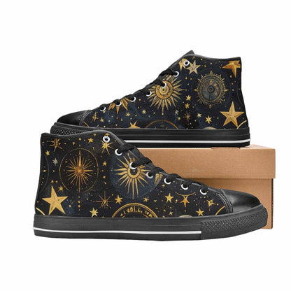 WOMEN'S Zodiac Constellation Star High Top Canvas Cottagecore Custom Sneakers
