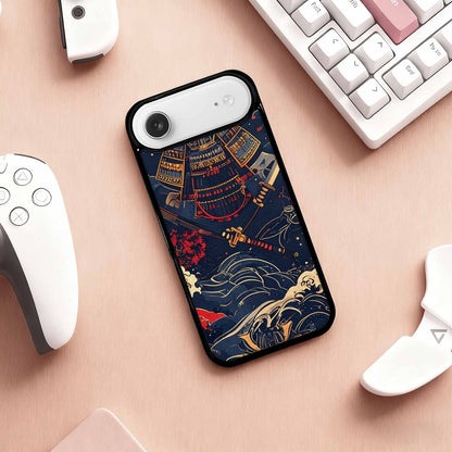 iPhone 17 Air Case — Samurai Art Repeat Pattern Original Art, Custom Printed Phone Case