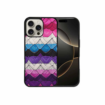 iPhone 16 Pro Max Case — Genderfluid Flag Color Theme Small Rainbow, Custom Designed Case Cover