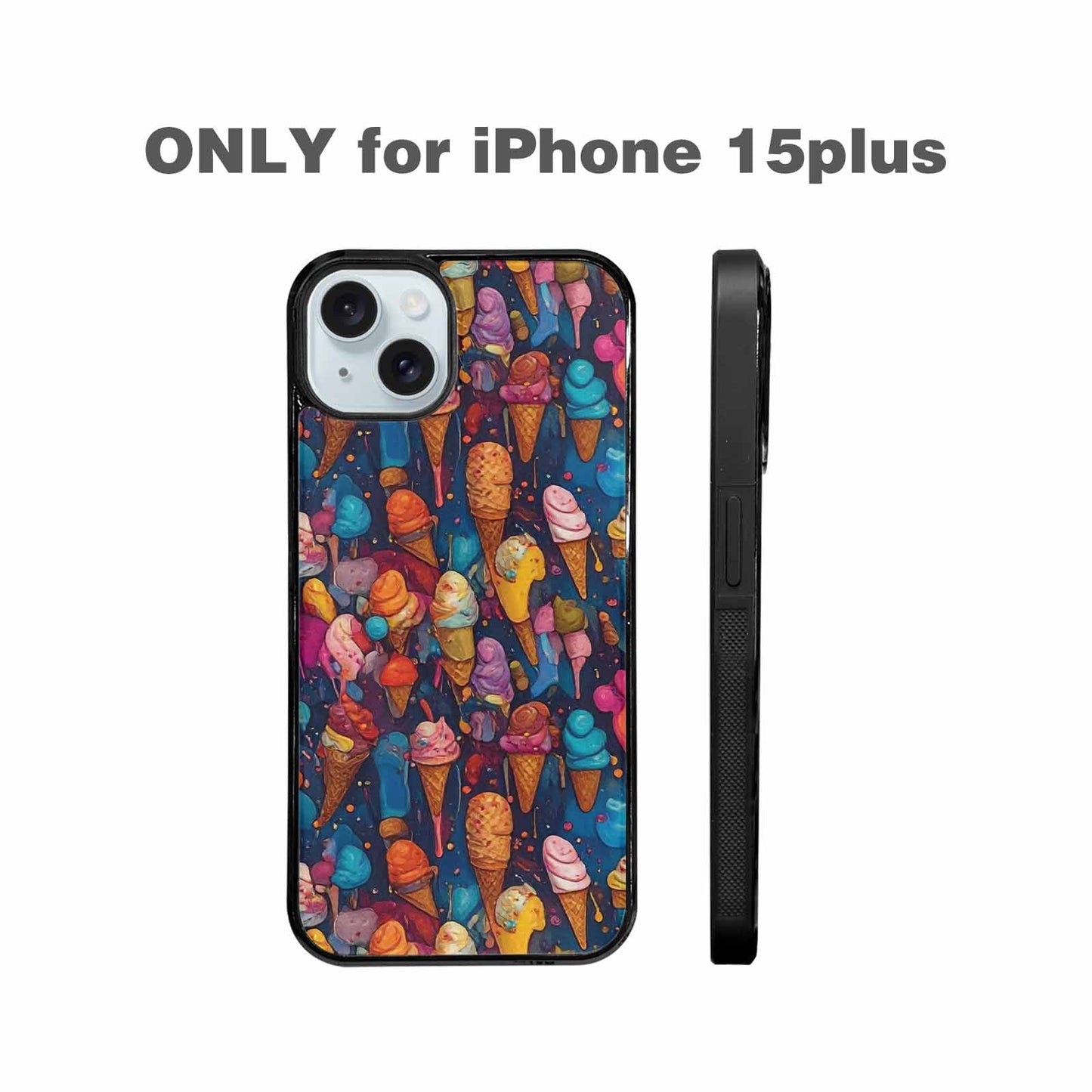 iPhone 15 Plus Case — Ice Cream Motif Ice Cream Motifs, Custom Print Case Cover