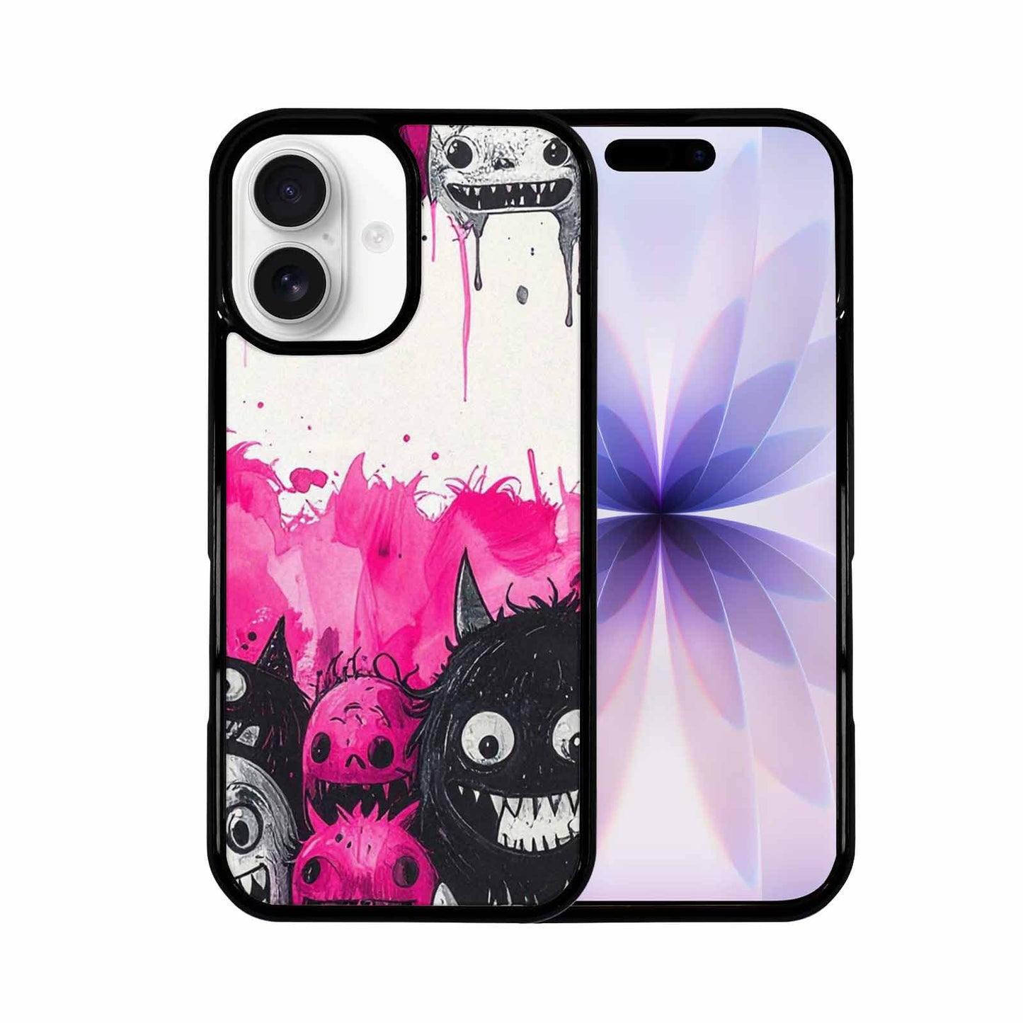 iPhone 17 Case — Black &amp; Pink Ink Cartoon Cute, Custom Made Phone Cover