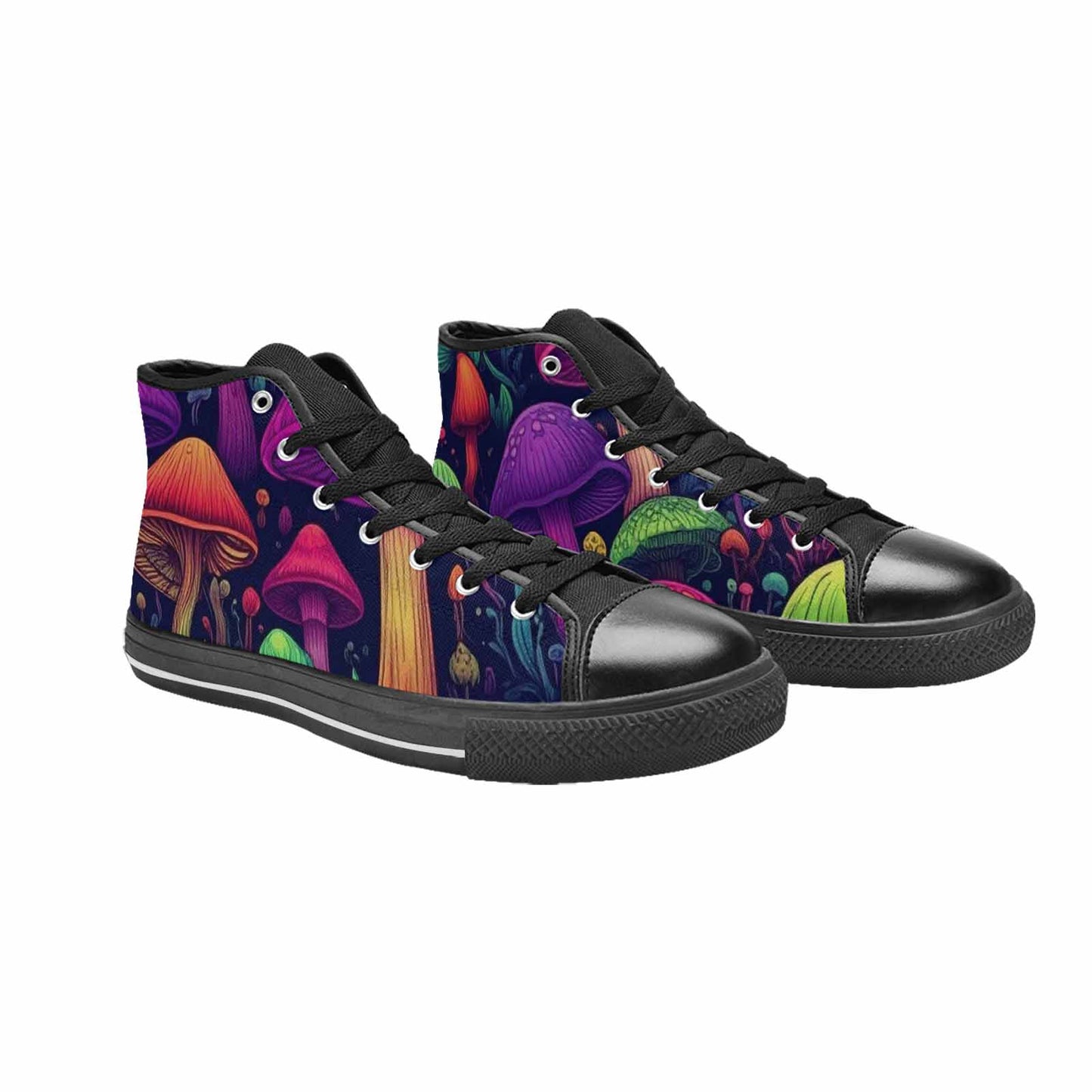 MEN'S Psychedelic Mushroom High Top Canvas Cottagecore Custom Sneakers