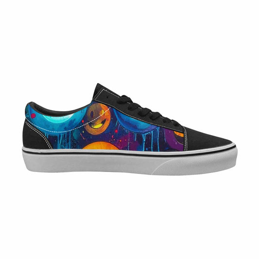 WOMEN'S Smiley Faces × Glow Lace-Up Canvas Vibrant Chaos Custom Sneakers