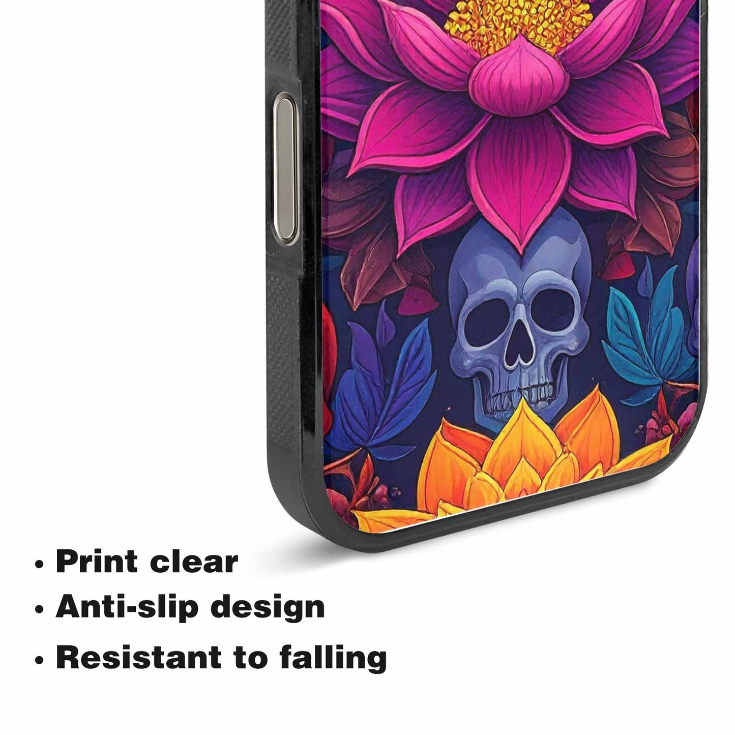 iPhone 15 Pro Max Case — Lotus Skulls, Customized Protective Case