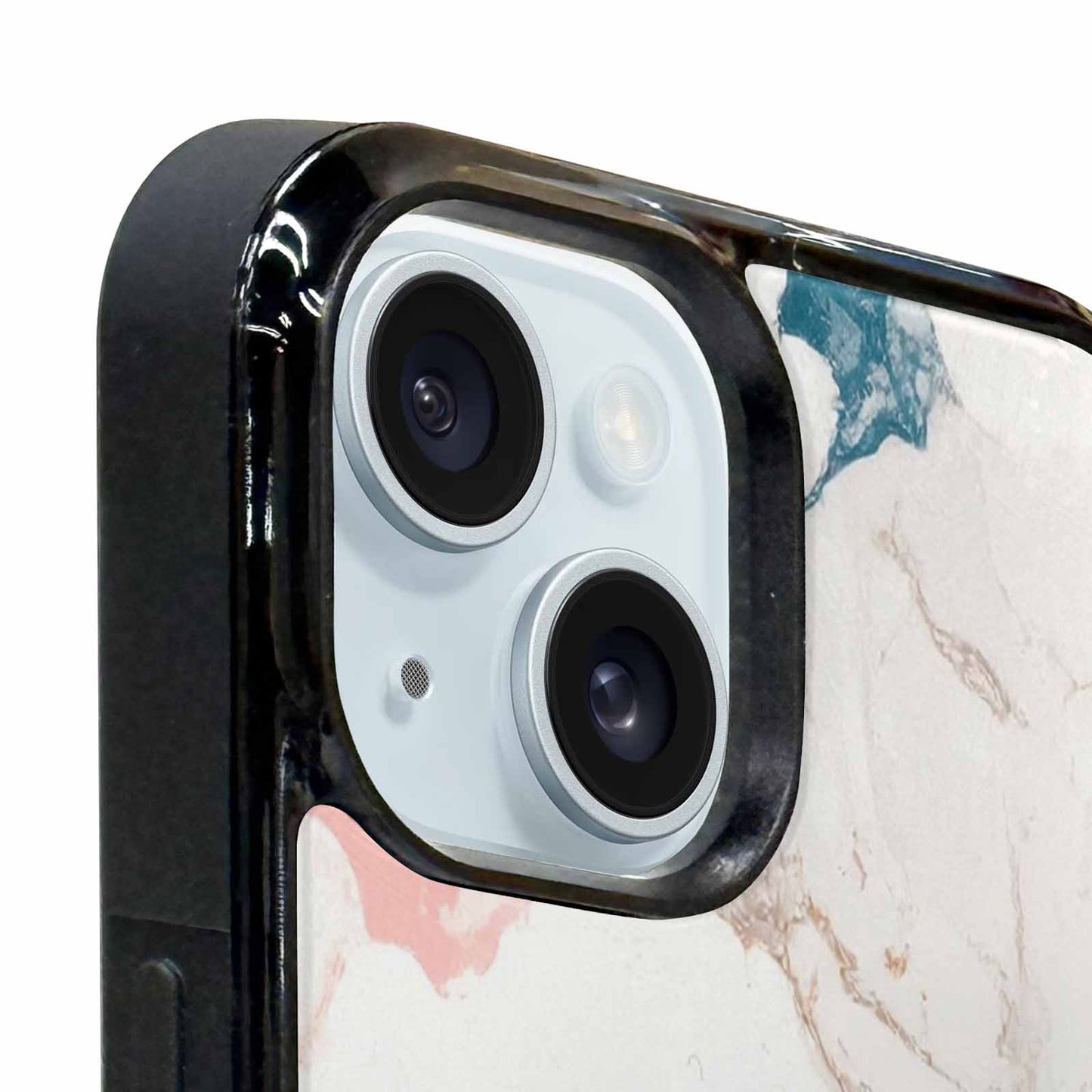 iPhone 15 Plus Case — Marble Floral, Custom Printed Phone Case