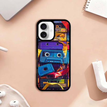 iPhone 17 Case — Retro Cassette Tape Pattern Retro Vintage, Custom Phone Case