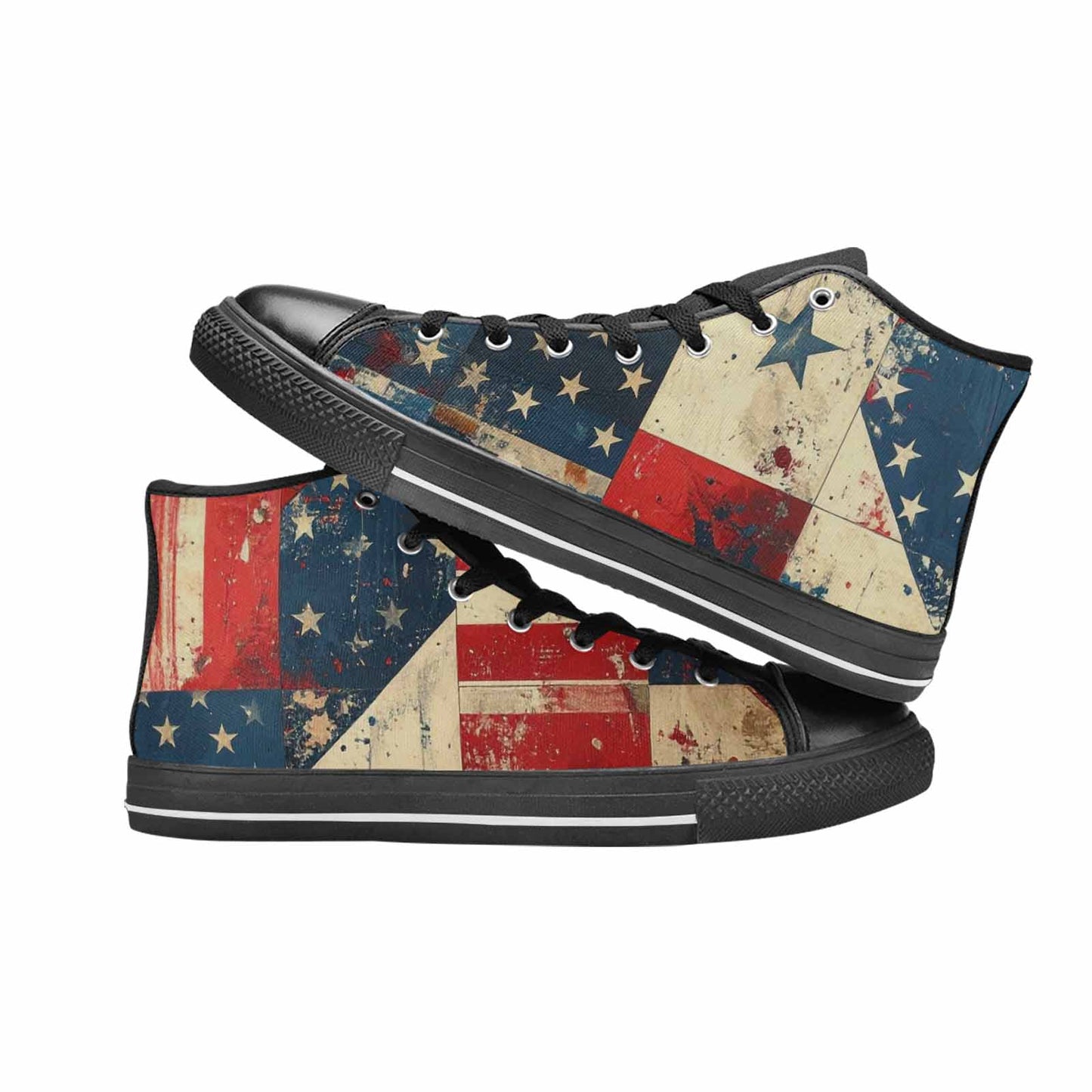 MEN'S American Flag Stars High Top Canvas Surreal Shoes