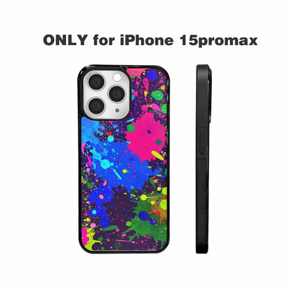 iPhone 15 Pro Max Case — Neon Paint Splatter Custom, Unique Phone Case Design