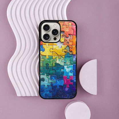 iPhone 16 Pro Max Case — Autism Puzzle Pieces Puzzle Piece Pattern, Custom Art Phone Cover
