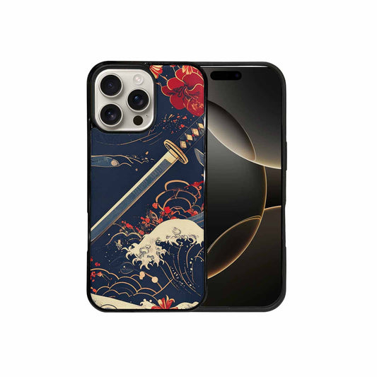 iPhone 16 Pro Max Case — Samurai Art Repeat Pattern, Custom Made Phone Cover