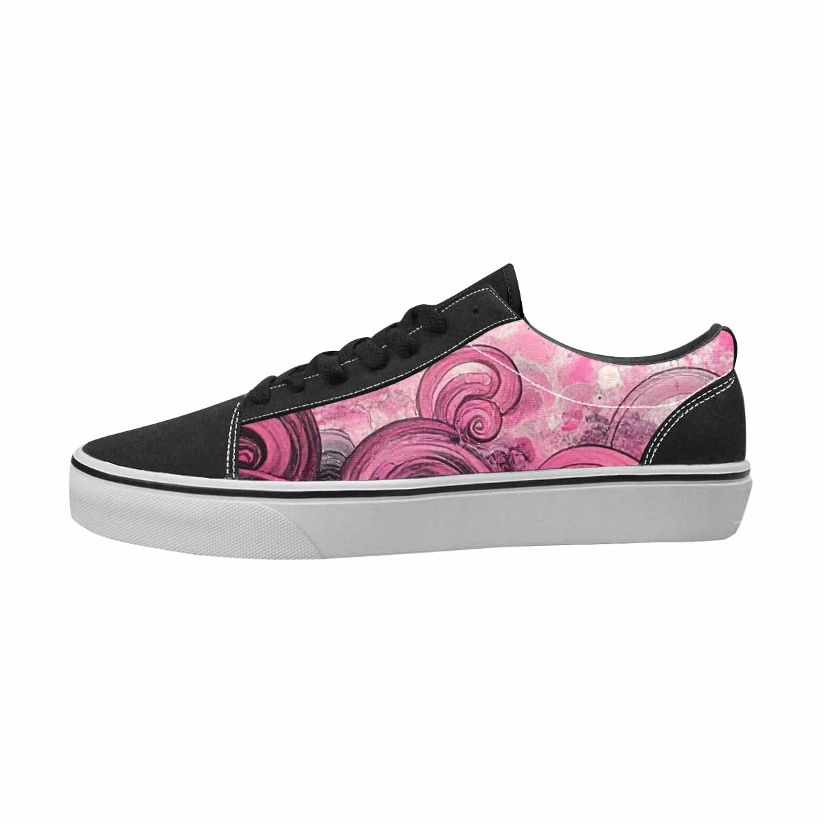 MEN'S Van Gogh Black & Pink Ink Canvas Boutique Kaleidoscope Custom Printed Shoes