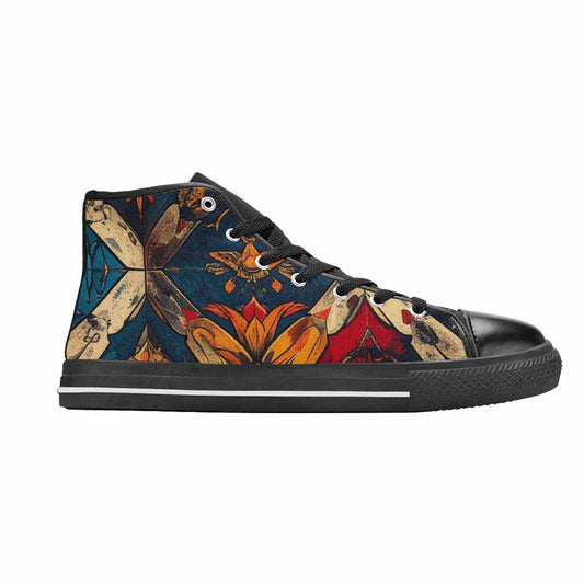 MEN'S Old School Tattoo High Top Canvas Wallpaper Art Custom Sneakers