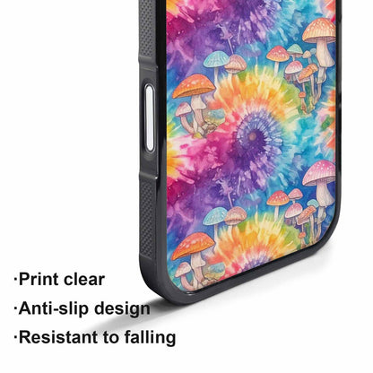 iPhone 17 Pro Max Case — Mushrooms Tie Dyemushrooms Pat Tie Dye, Customized Protective Case