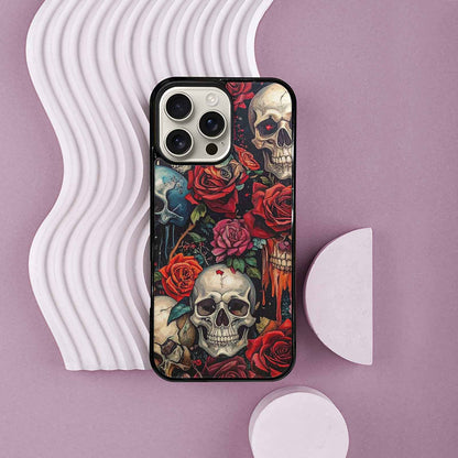 iPhone 16 Pro Max Case — Skulls And Rosesmelting Skulls A, Custom Made Phone Cover