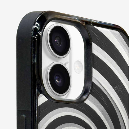 iPhone 16 Case — Hypnotic Spiral Optical Illusion Motif High, Custom Made Phone Cover