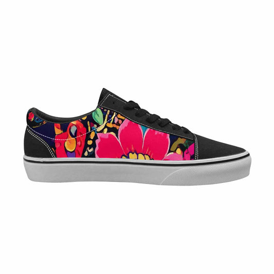 WOMEN'S Floral Snake Print Canvas Lace-Up Cottagecore Custom Sneakers