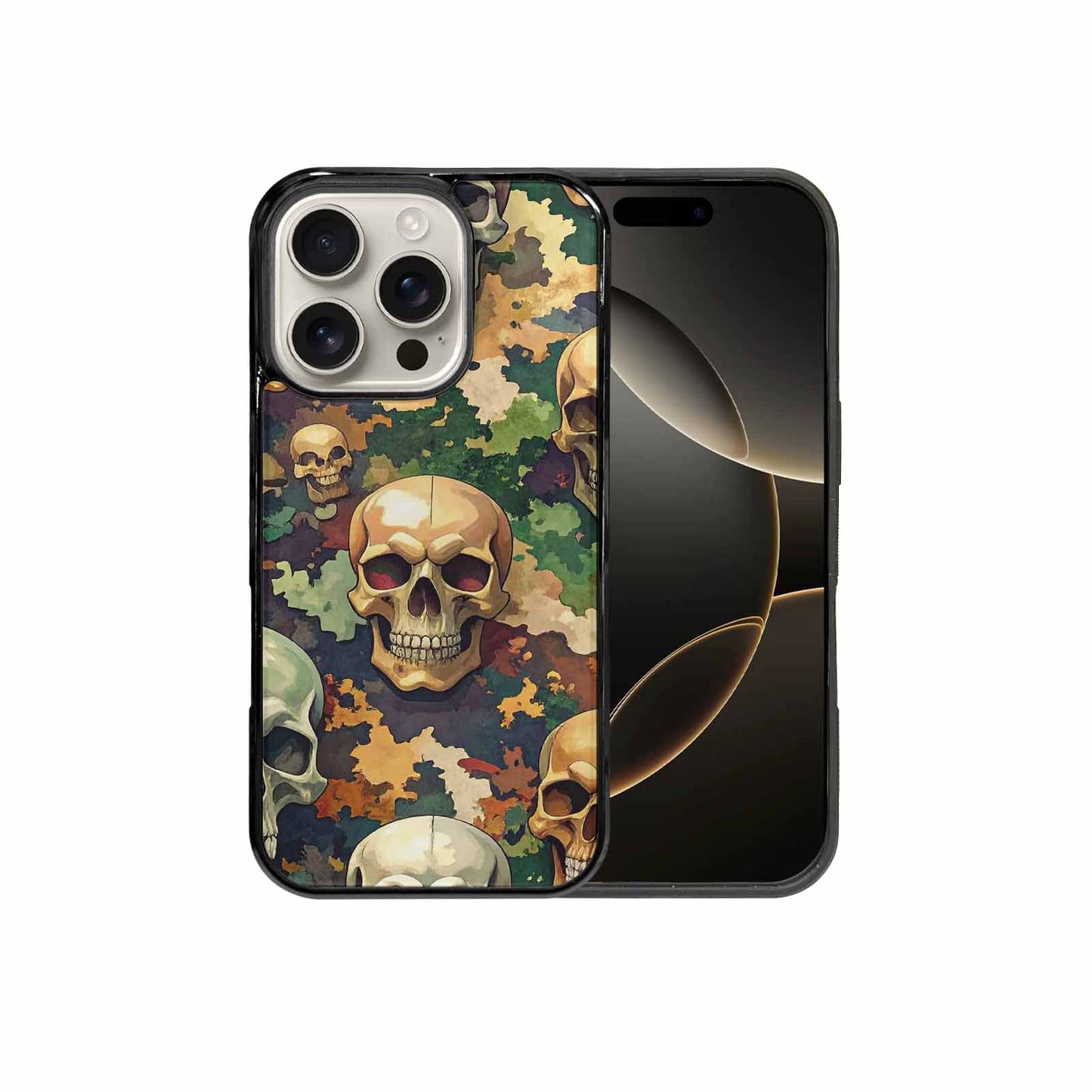 iPhone 16 Pro Case — Skulls Camoskulls Pattern Hu A0j, Custom Print Case Cover