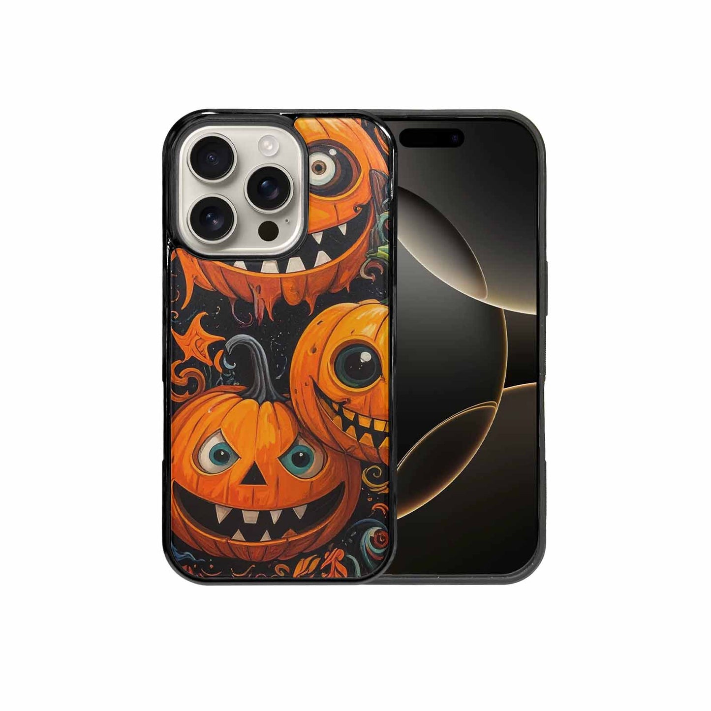 iPhone 16 Pro Case — Cartoon Pumpkin Monster, Custom Phone Case