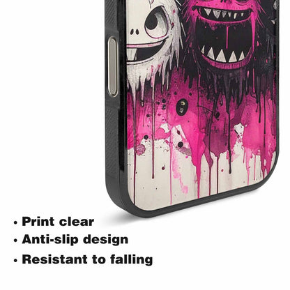 iPhone 16 Pro Max Case — Monsters General Black Pink Ink Cartoon, Original Design Phone Case