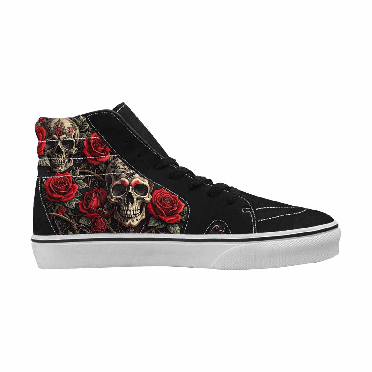 WOMEN'S Gothic Skulls Roses High Top Canvas Y2K Custom Shoes