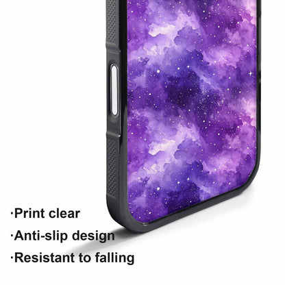 iPhone 17 Pro Max Case — Galaxy Art Purple Nebula Galaxy Space, Custom Printed Phone Case