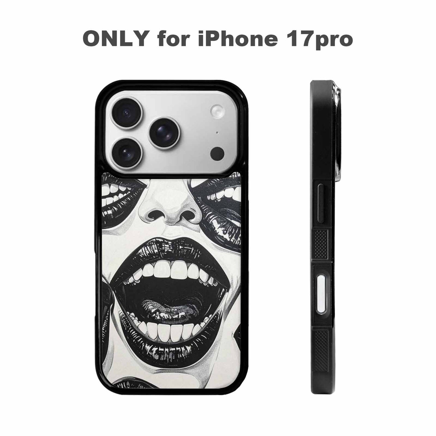 iPhone 17 Pro Case — Googly Cartoon Mouths Cartoon Cute, Custom Art Phone Cover