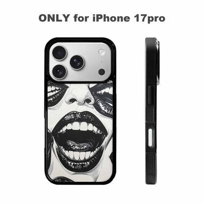 iPhone 17 Pro Case — Googly Cartoon Mouths Cartoon Cute, Custom Art Phone Cover