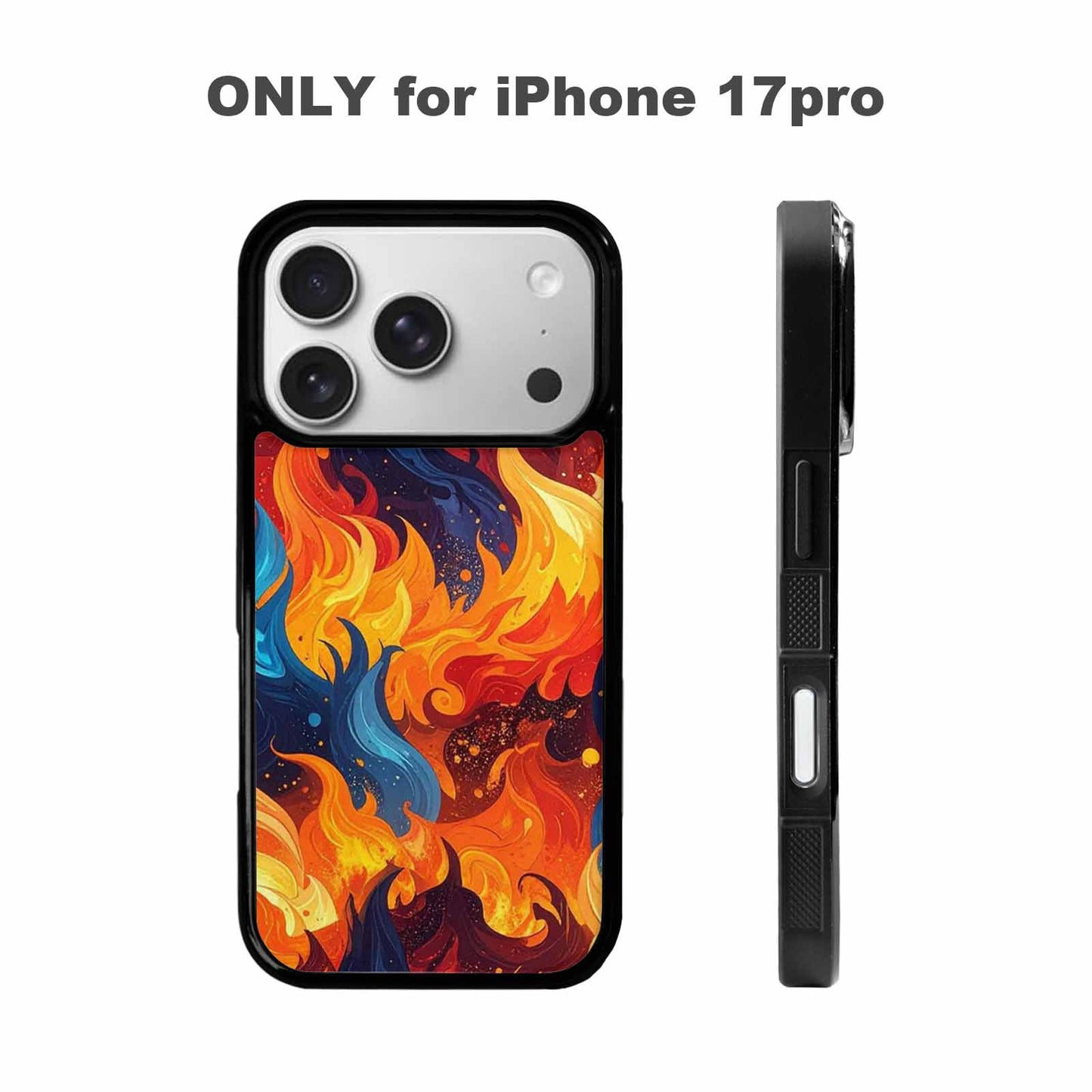 iPhone 17 Pro Case — Small Fire Flame Pattern Randomly Original, Custom Printed Phone Case