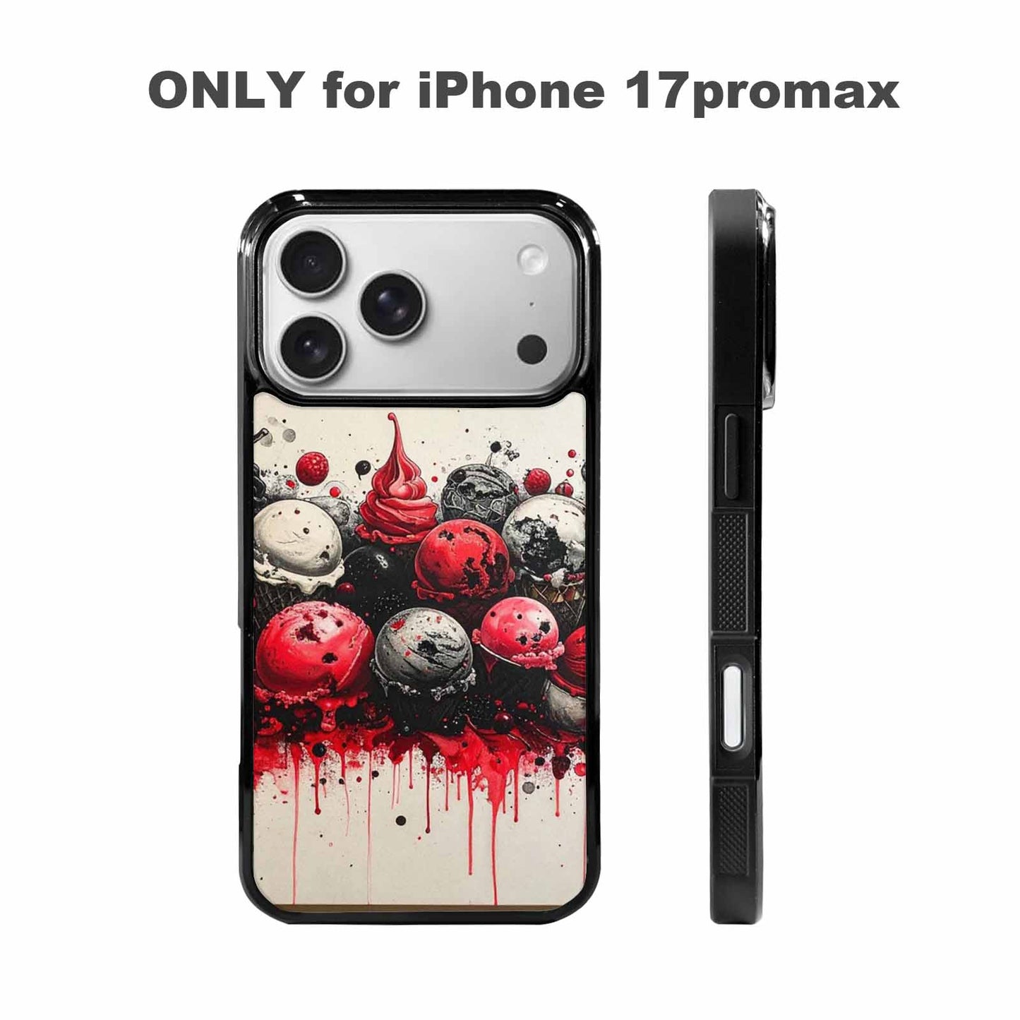 iPhone 17 Pro Max Case — Black &amp; Red Ink Original Art, Custom Designed Case Cover