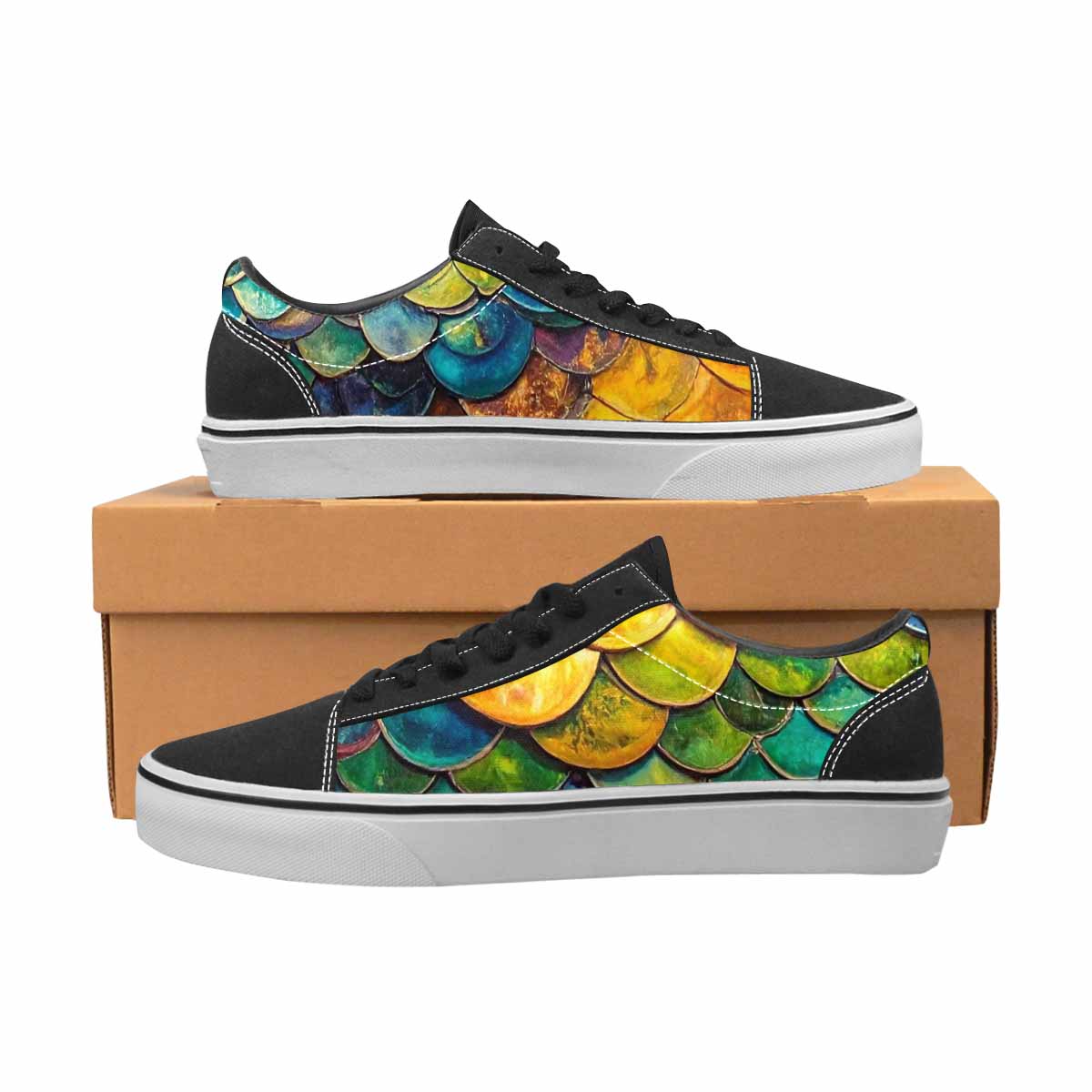 WOMEN'S Reptile Scale Lace-Up Canvas Cottagecore Sneakers