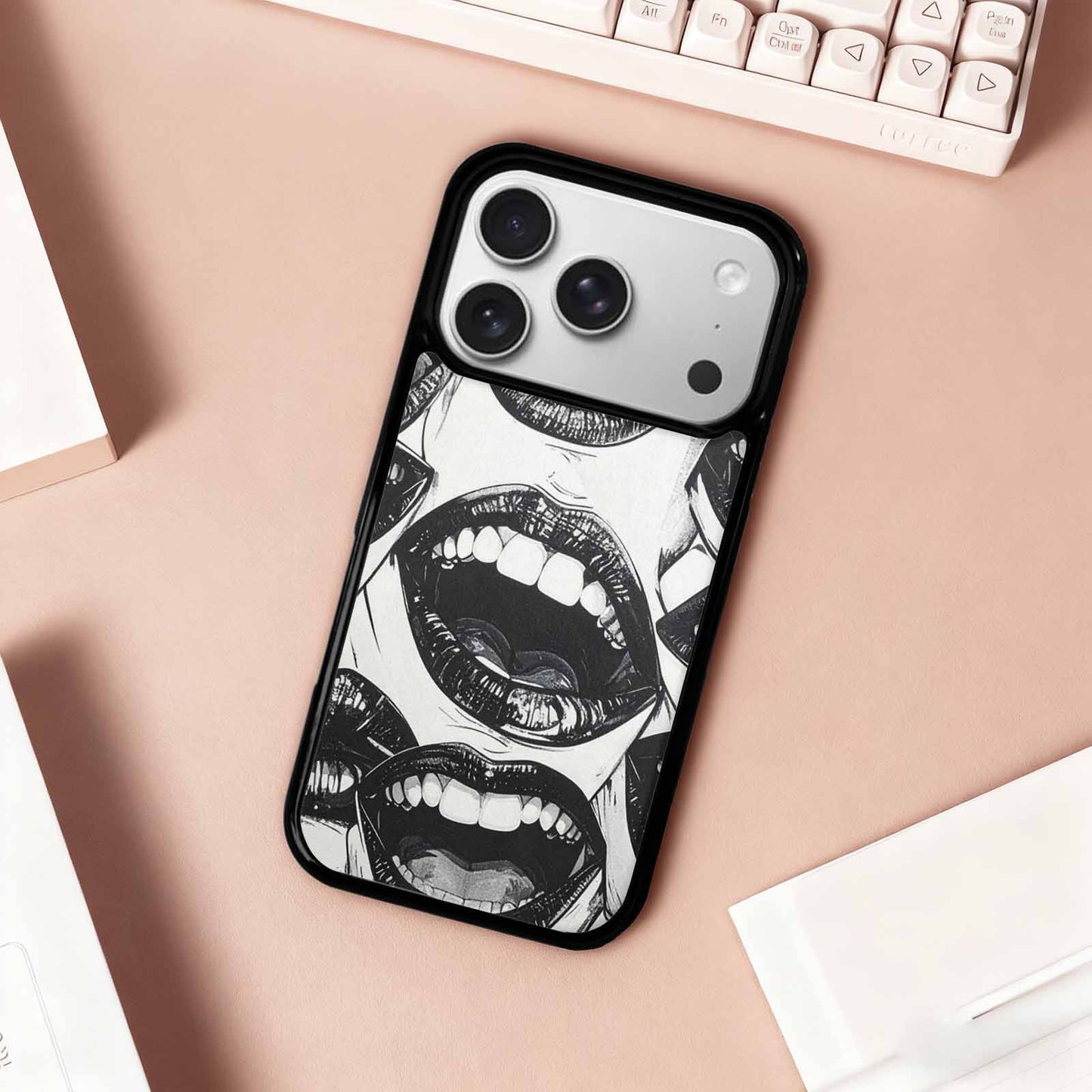iPhone 17 Pro Case — Seamless Repeating Pattern Of Overlapping Cartoon, Custom Designed Case Cover