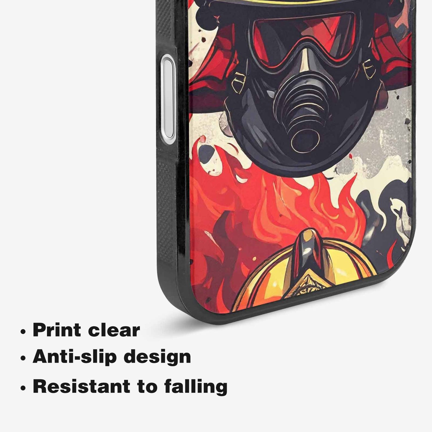 iPhone 16 Case — Firefighter Pattern Flames Axes Helmets Seamless, Unique Phone Case Design