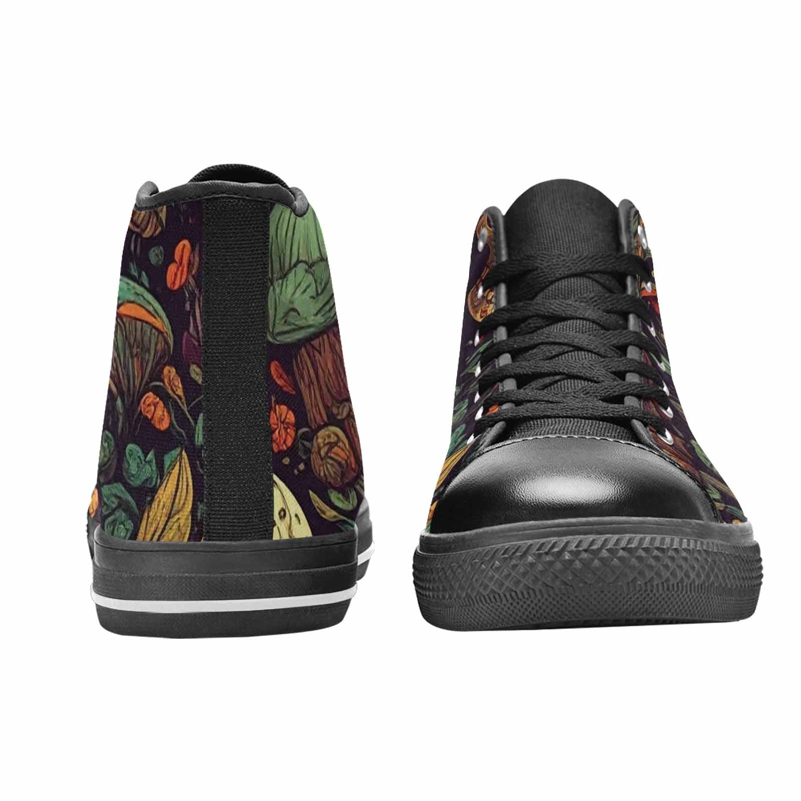 MEN'S Mushrooms And Skulls High Top Canvas Grunge Custom Shoes
