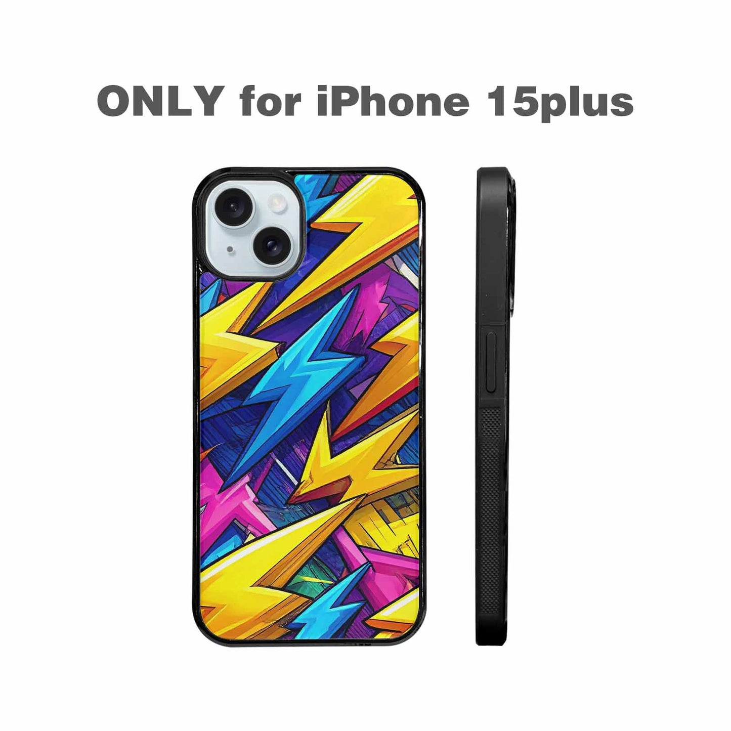 iPhone 15 Plus Case — Lightning Bolt Storm Pattern Hundreds Of, Custom Designed Case Cover