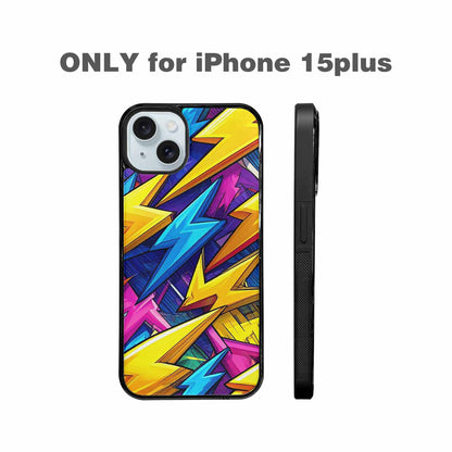iPhone 15 Plus Case — Lightning Bolt Storm Pattern Hundreds Of, Custom Designed Case Cover