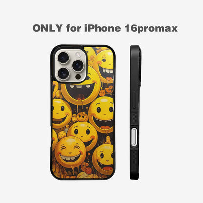 iPhone 16 Pro Max Case — Melting Moon Smiley Red Splatt, Customized Protective Case