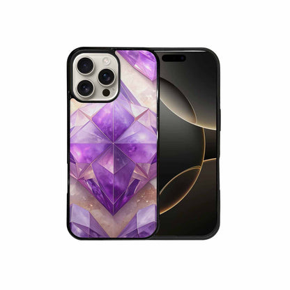 iPhone 16 Pro Max Case — Amethyst Crystal Art Pattern, Custom Print Case Cover