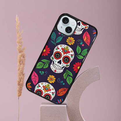 iPhone 15 Plus Case — Sunflowers And Skulls, Original Design Phone Case